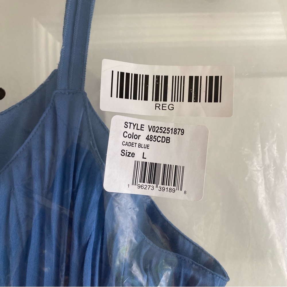 NWT Vince Crushed Satin Pleated Tie-Waist Slip Midi-Dress - Picture 5 of 9